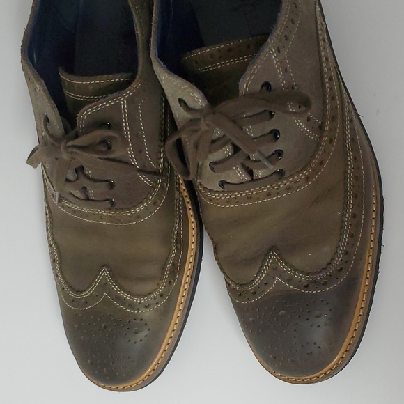 Cole Haan 10.5 Olive Green Suede Look Mens Leather - Picture 2 of 13